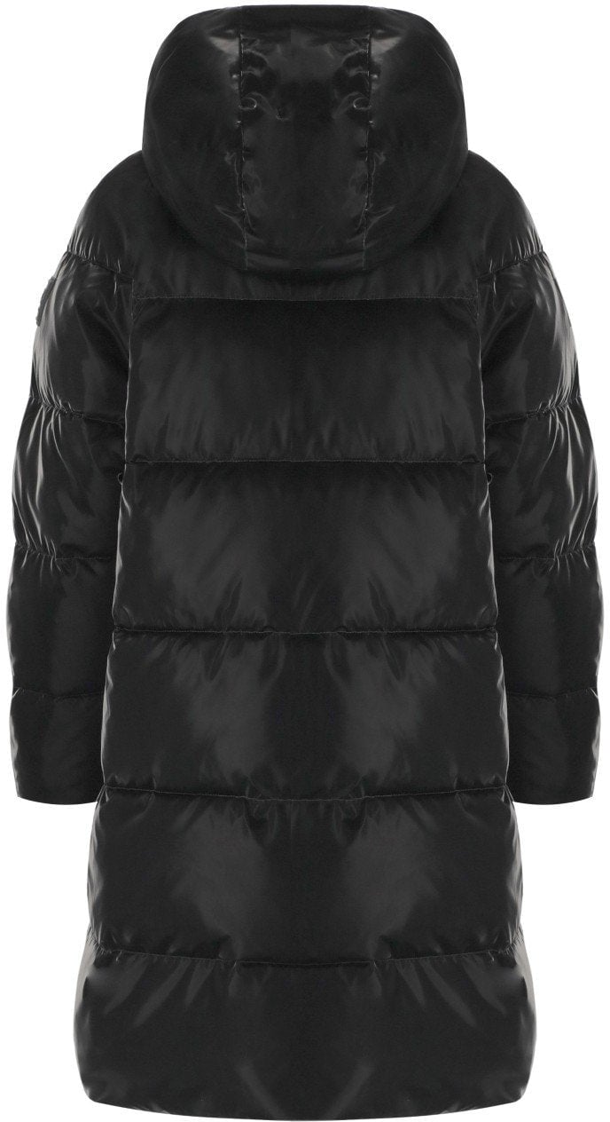 Elisabetta Franchi ELISABETTA FRANCHI SATIN HOODED PADDED COAT Zwart