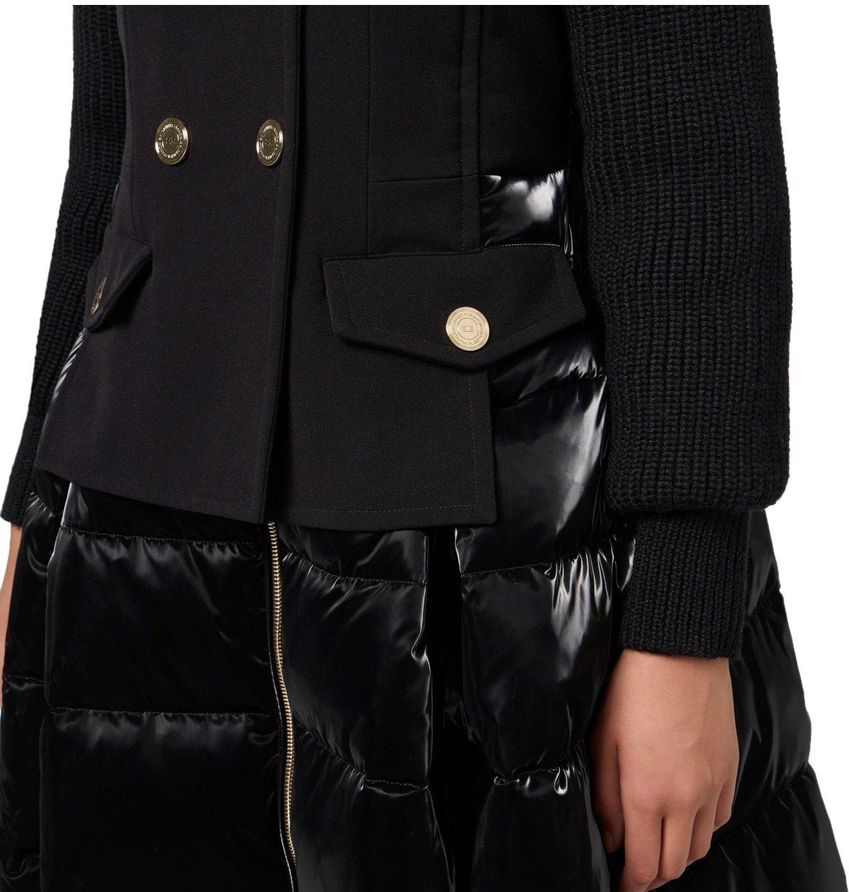 Elisabetta Franchi ELISABETTA FRANCHI CIRCLE PADDED COAT Zwart