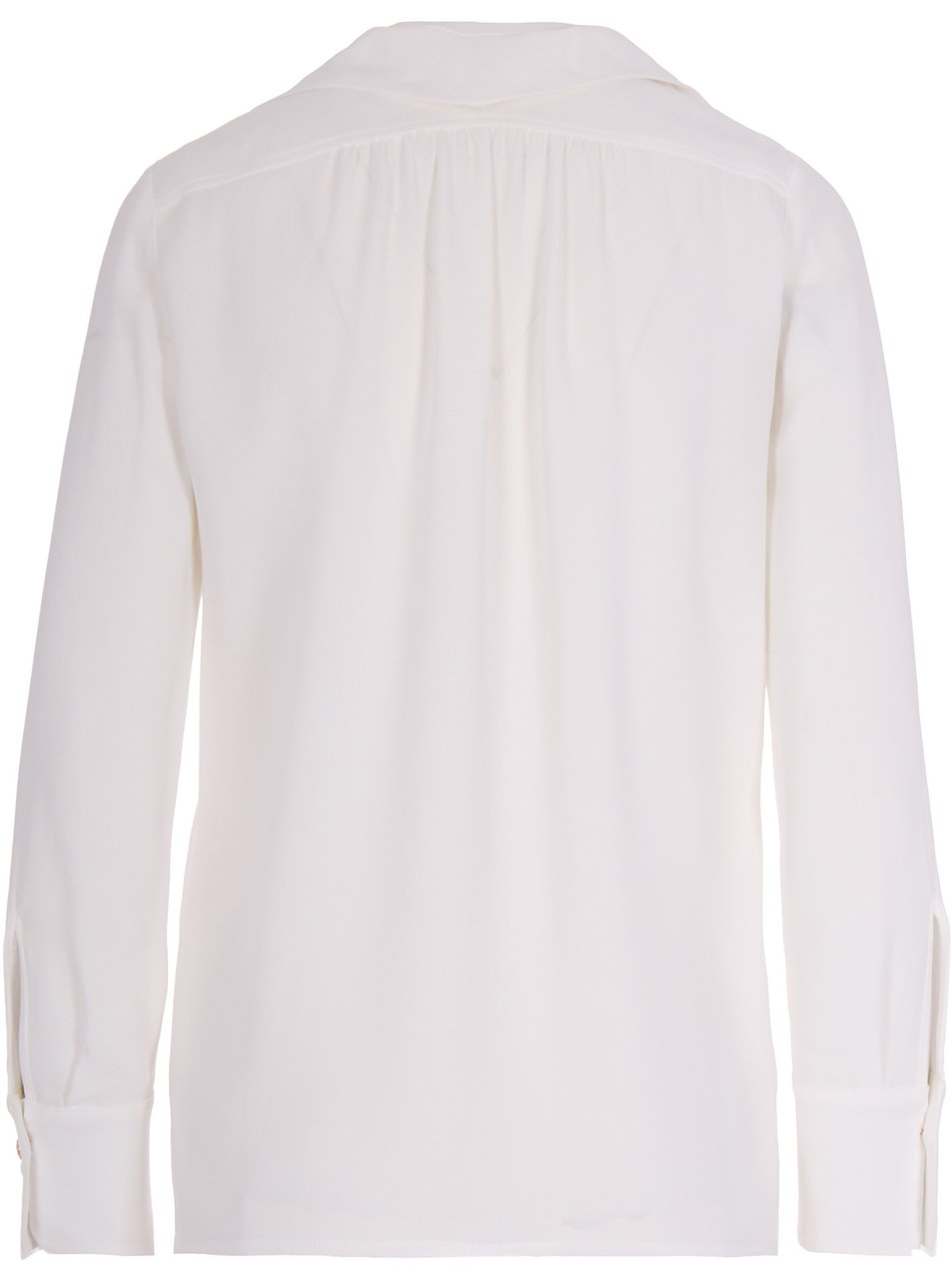 Elisabetta Franchi Viscose Georgette Blouse with Decorative Neck Sash Wit