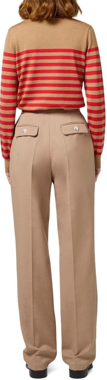 Elisabetta Franchi ELISABETTA FRANCHI CAMEL/RED PASSION STRIPED SWEATER Rood