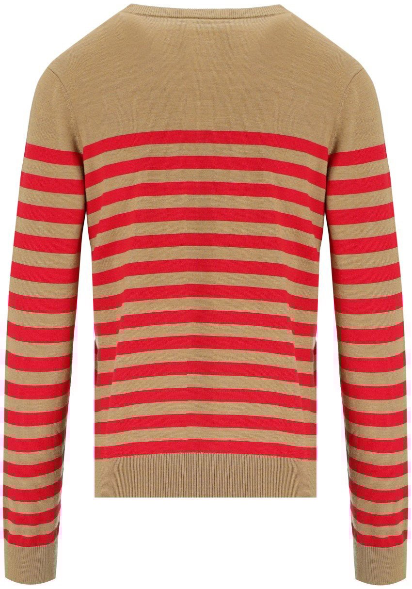 Elisabetta Franchi ELISABETTA FRANCHI CAMEL/RED PASSION STRIPED SWEATER Rood