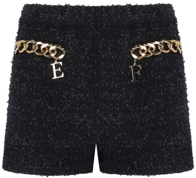 Elisabetta Franchi ELISABETTA FRANCHI SHORTS WITH CHAIN Zwart