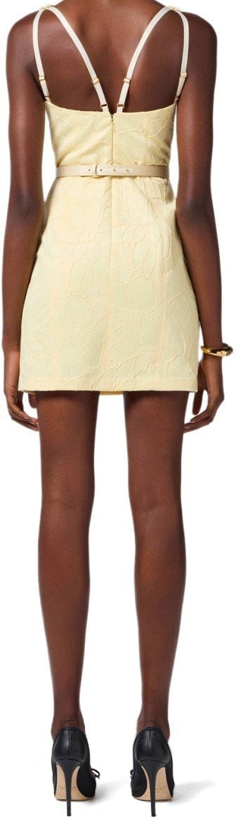 Elisabetta Franchi ELISABETTA FRANCHI LEMONADE BELTED DRESS Geel