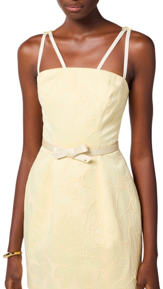 Elisabetta Franchi ELISABETTA FRANCHI LEMONADE BELTED DRESS Geel