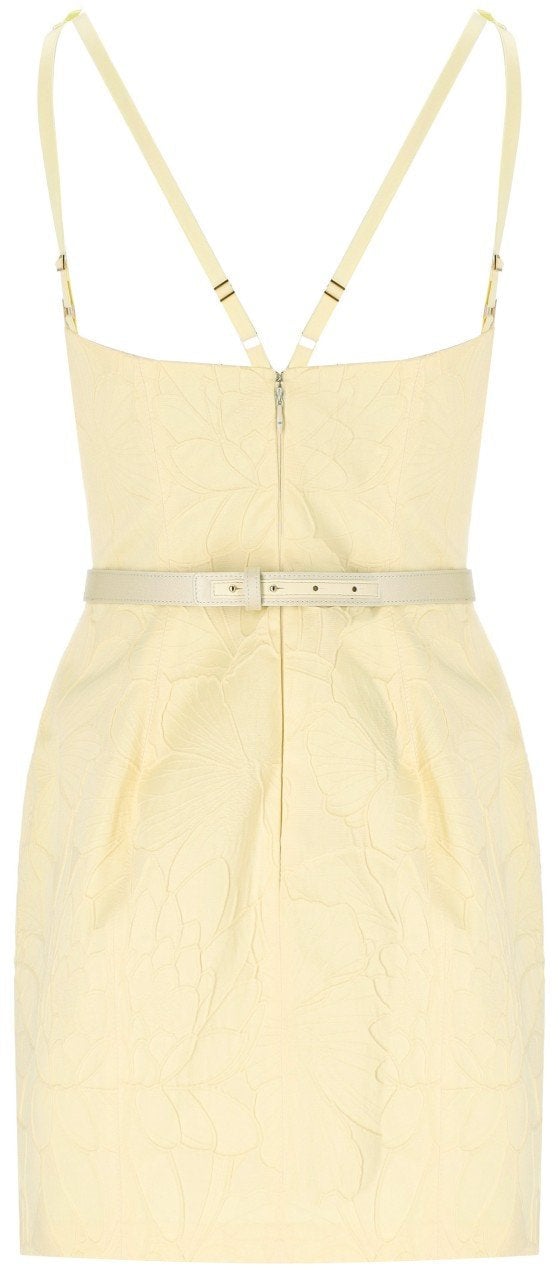 Elisabetta Franchi ELISABETTA FRANCHI LEMONADE BELTED DRESS Geel