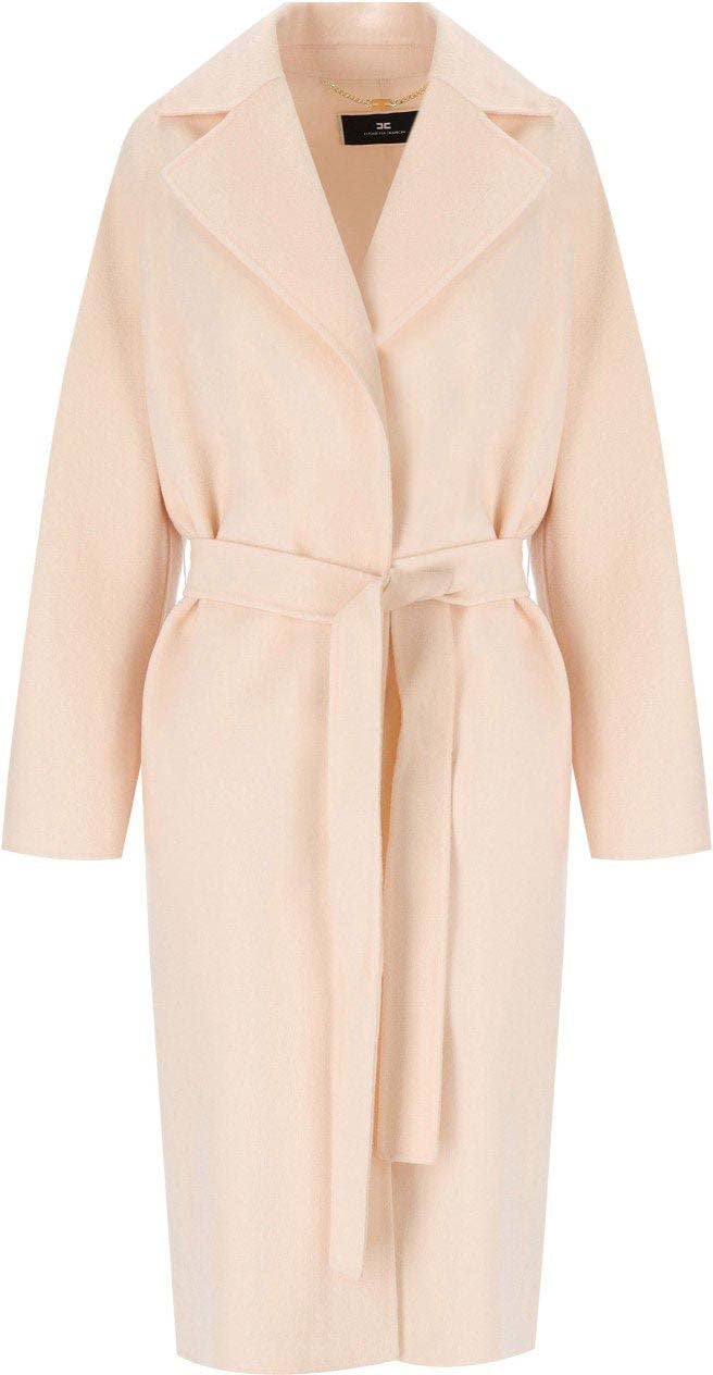 Elisabetta Franchi ELISABETTA FRANCHI BUTTER BELTED COAT Roze
