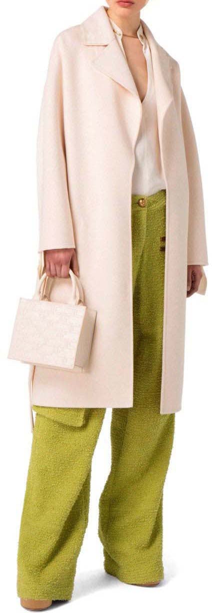 Elisabetta Franchi ELISABETTA FRANCHI BUTTER BELTED COAT Roze
