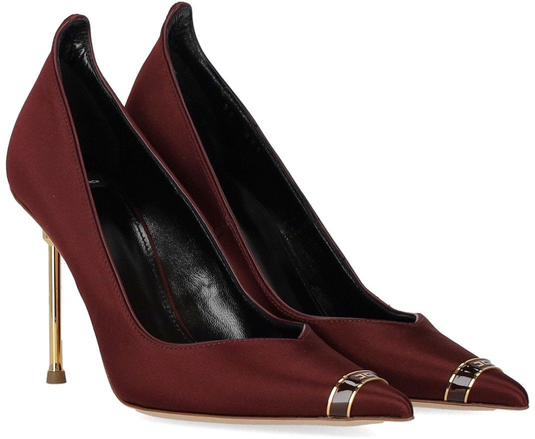 Elisabetta Franchi ELISABETTA FRANCHI BURGUNDY SATIN PUMP Rood