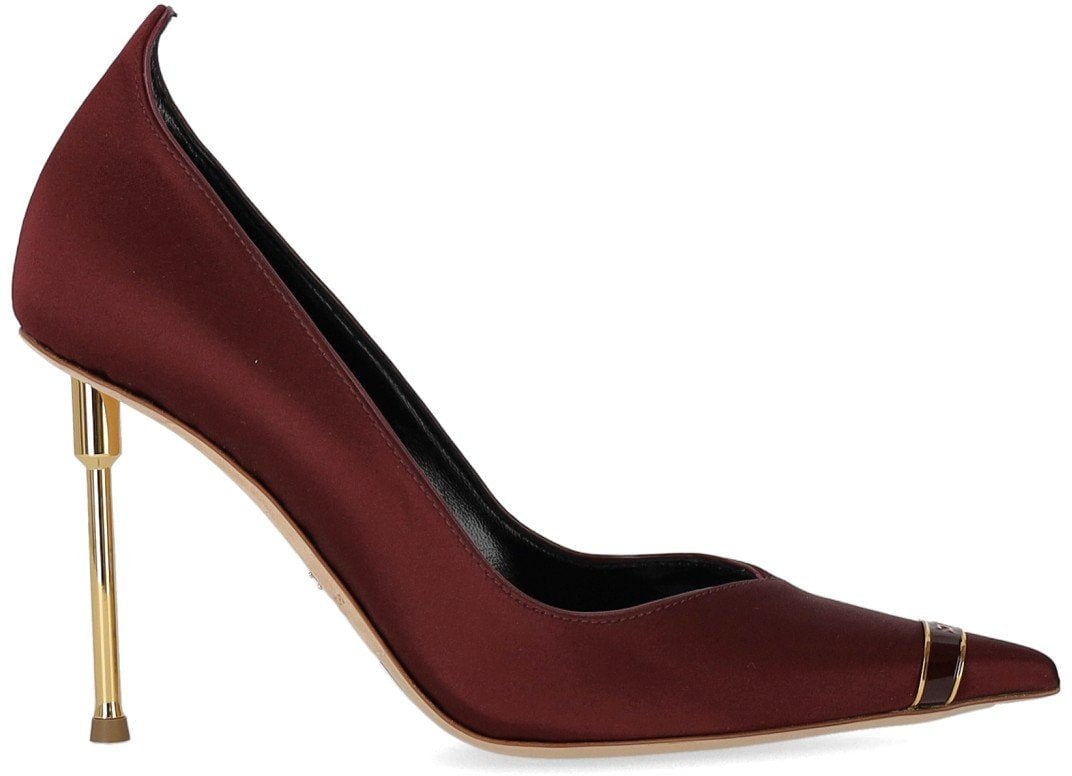 Elisabetta Franchi ELISABETTA FRANCHI BURGUNDY SATIN PUMP Rood
