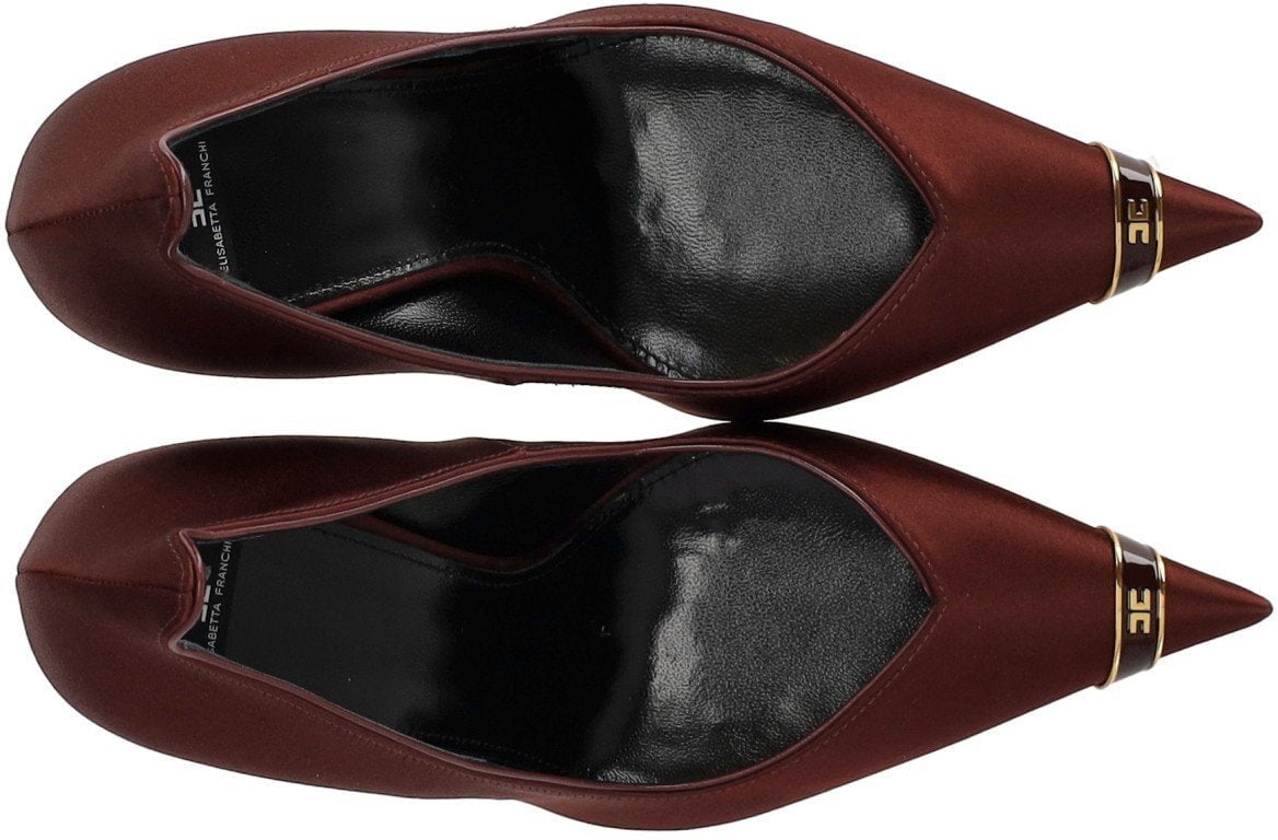Elisabetta Franchi ELISABETTA FRANCHI BURGUNDY SATIN PUMP Rood