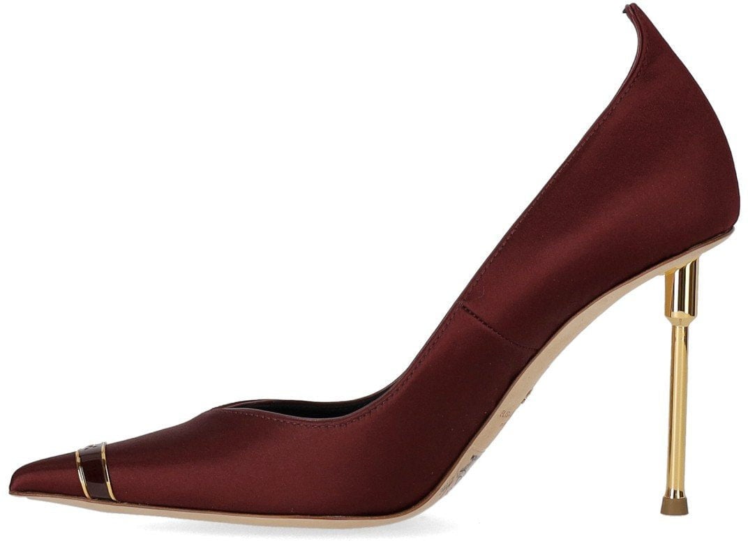 Elisabetta Franchi ELISABETTA FRANCHI BURGUNDY SATIN PUMP Rood