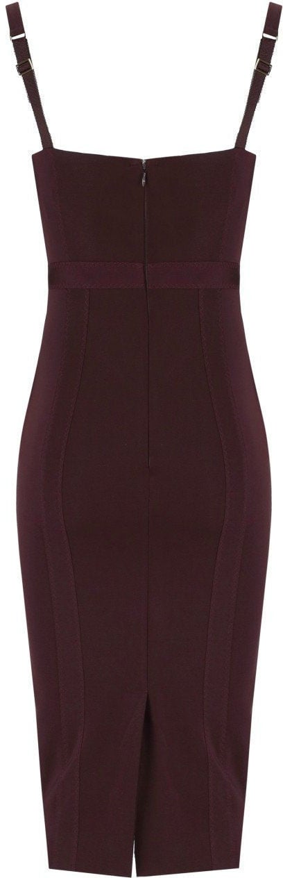 Elisabetta Franchi ELISABETTA FRANCHI MERLOT BUSTIER SHEATH DRESS Rood