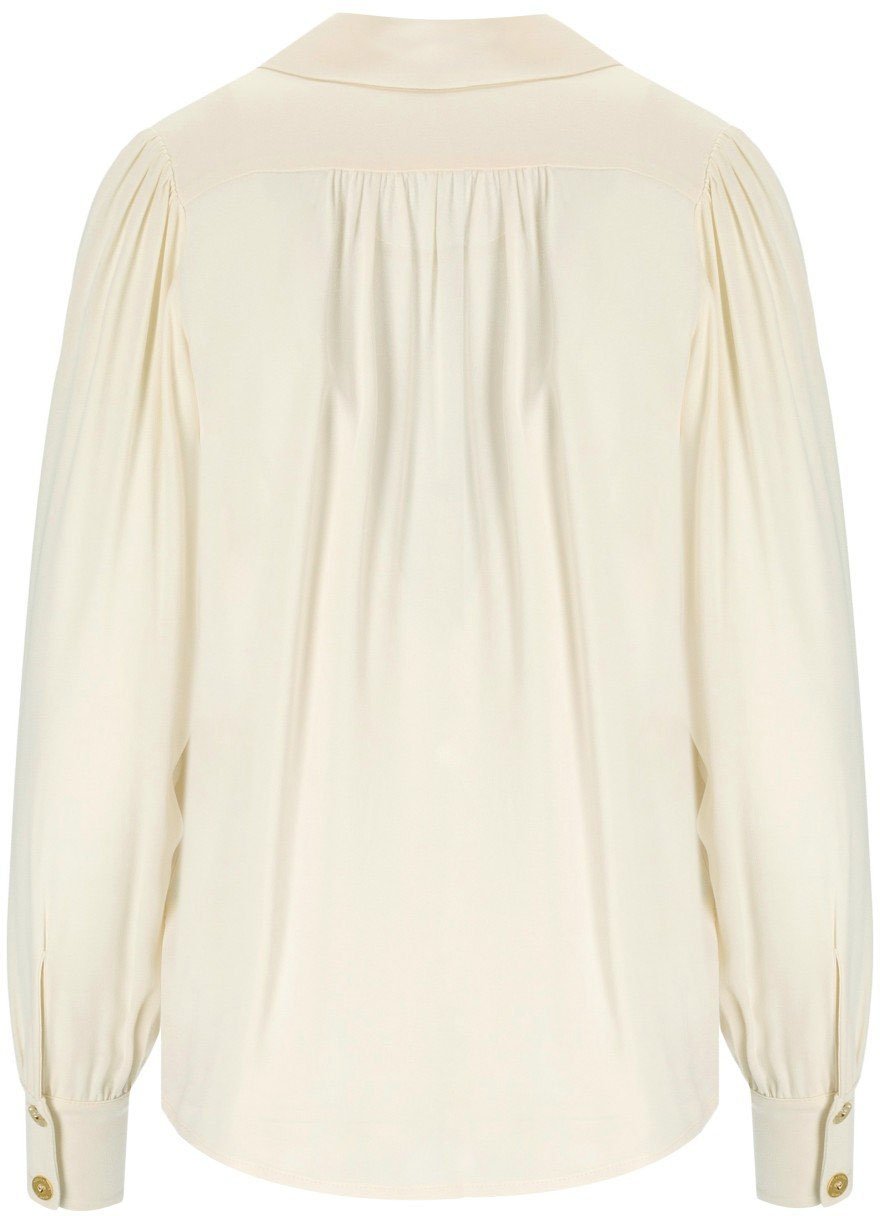 Elisabetta Franchi ELISABETTA FRANCHI MILK BLOUSE WITH JEWEL Wit
