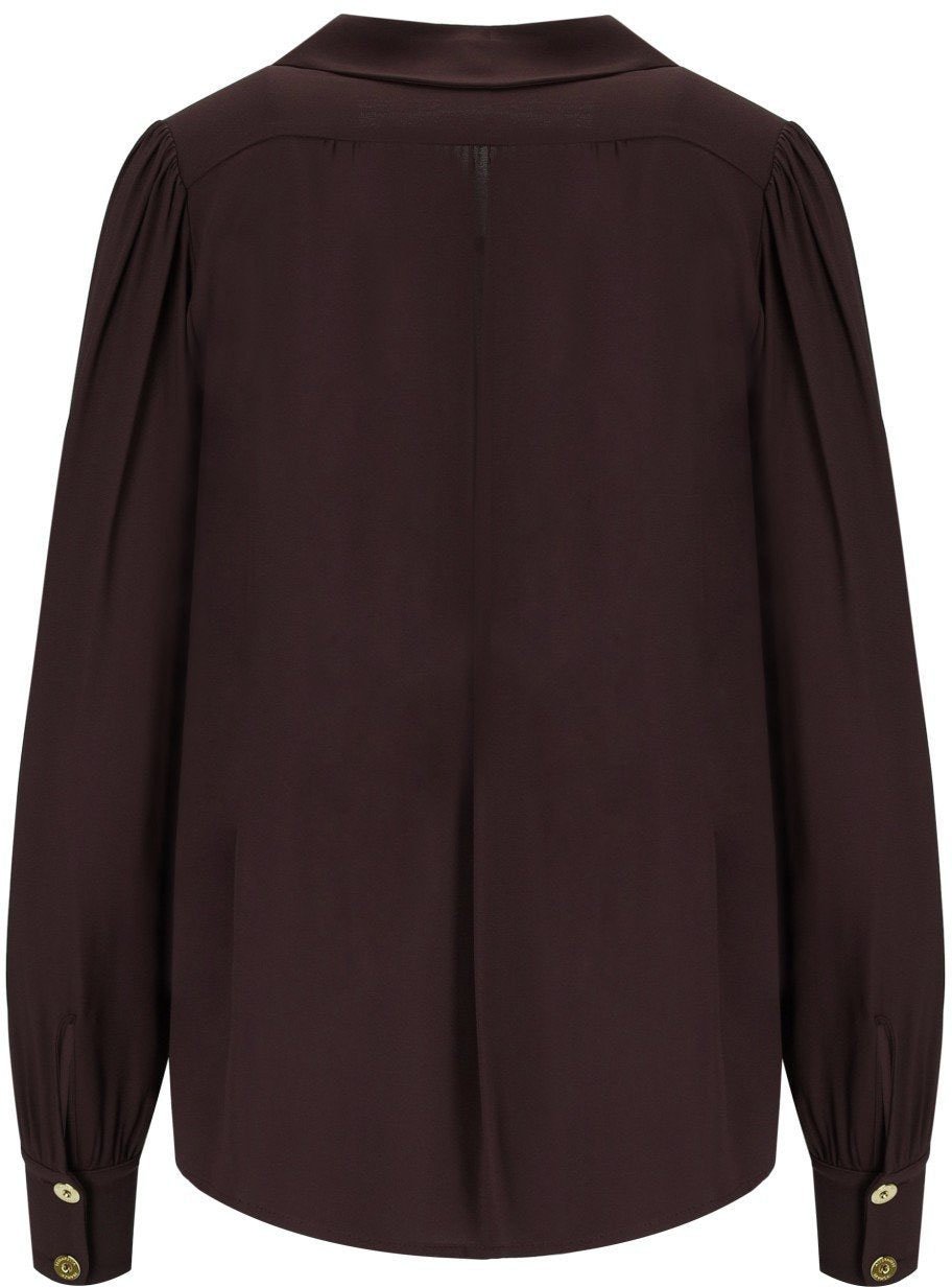 Elisabetta Franchi ELISABETTA FRANCHI MERLOT BLOUSE WITH JEWEL Bruin