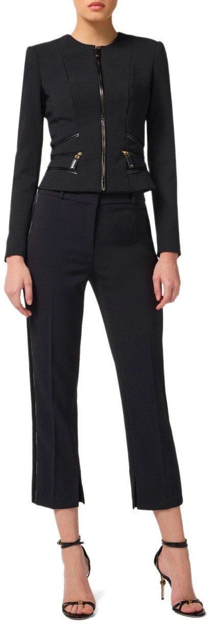 Elisabetta Franchi ELISBETTA FRANCHI ZIPPED JACKET Zwart
