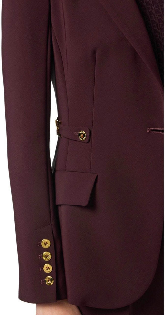 Elisabetta Franchi ELISABETTA FRANCHI MERLOT SINGLE-BREASTED BLAZER Rood