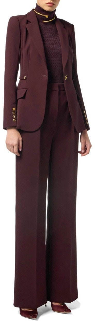 Elisabetta Franchi ELISABETTA FRANCHI MERLOT SINGLE-BREASTED BLAZER Rood