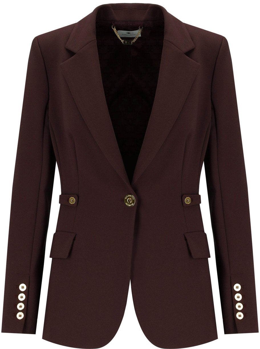 Elisabetta Franchi ELISABETTA FRANCHI MERLOT SINGLE-BREASTED BLAZER Rood