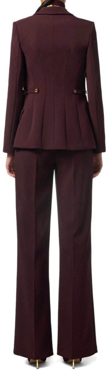 Elisabetta Franchi ELISABETTA FRANCHI MERLOT SINGLE-BREASTED BLAZER Rood