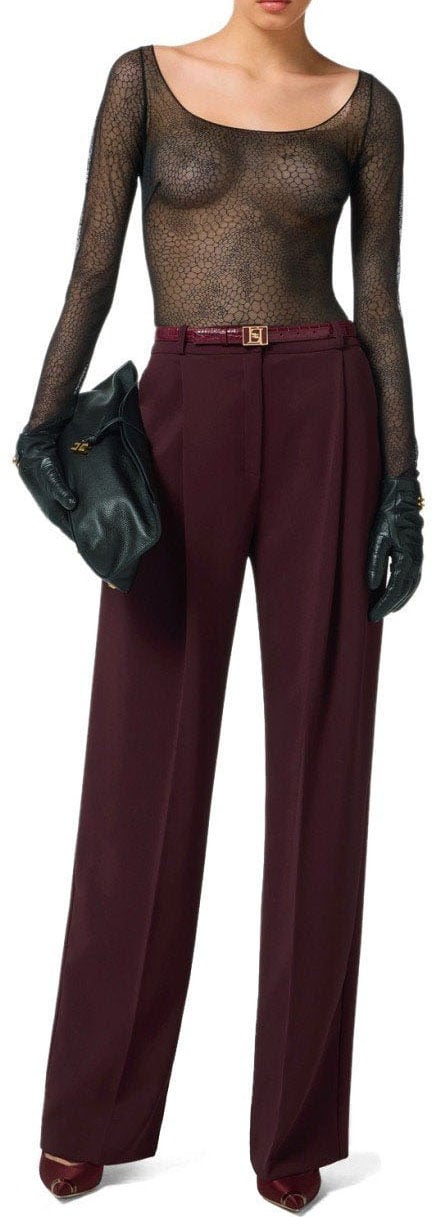 Elisabetta Franchi ELISABETTA FRANCHI MERLOT PANTS Rood