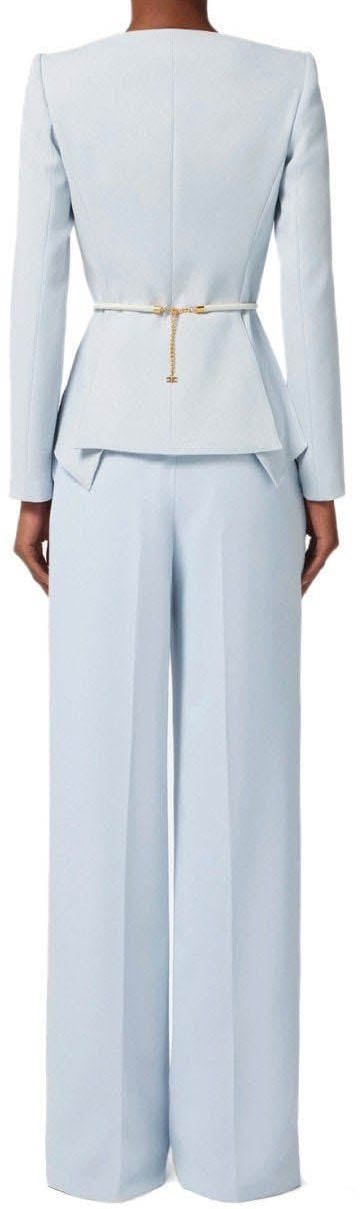 Elisabetta Franchi ELISABETTA FRANCHI STARLIGHT BELTED BLAZER Lichtblauw