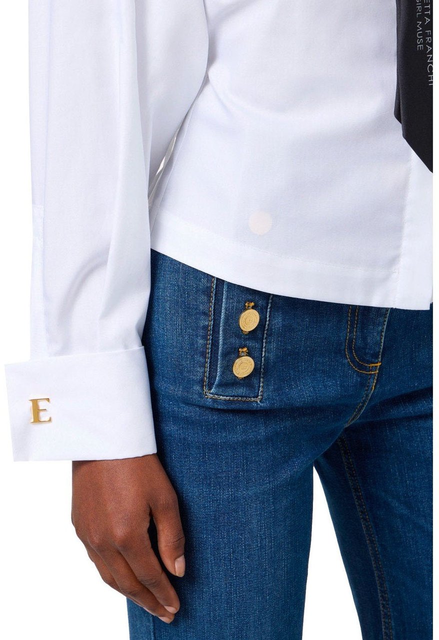 Elisabetta Franchi ELISABETTA FRANCHI SHIRT WITH NECKTIE Wit