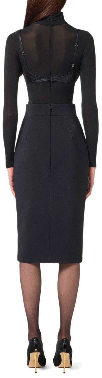 Elisabetta Franchi ELISABETTA FRANCHI ZIPPED MIDI SKIRT Zwart
