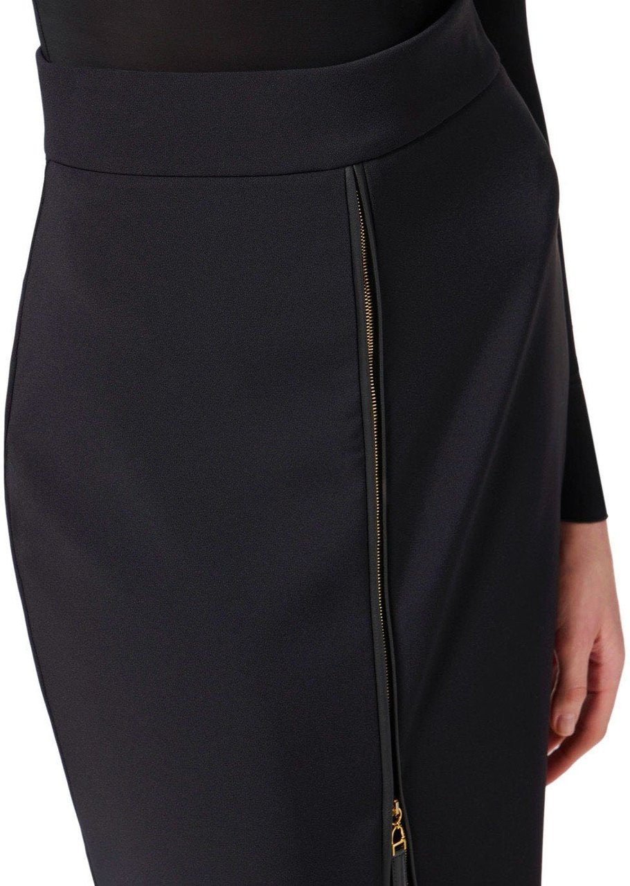Elisabetta Franchi ELISABETTA FRANCHI ZIPPED MIDI SKIRT Zwart