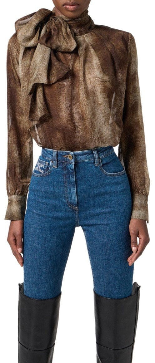 Elisabetta Franchi ELISABETTA FRANCHI LIZARD BLOUSE Bruin