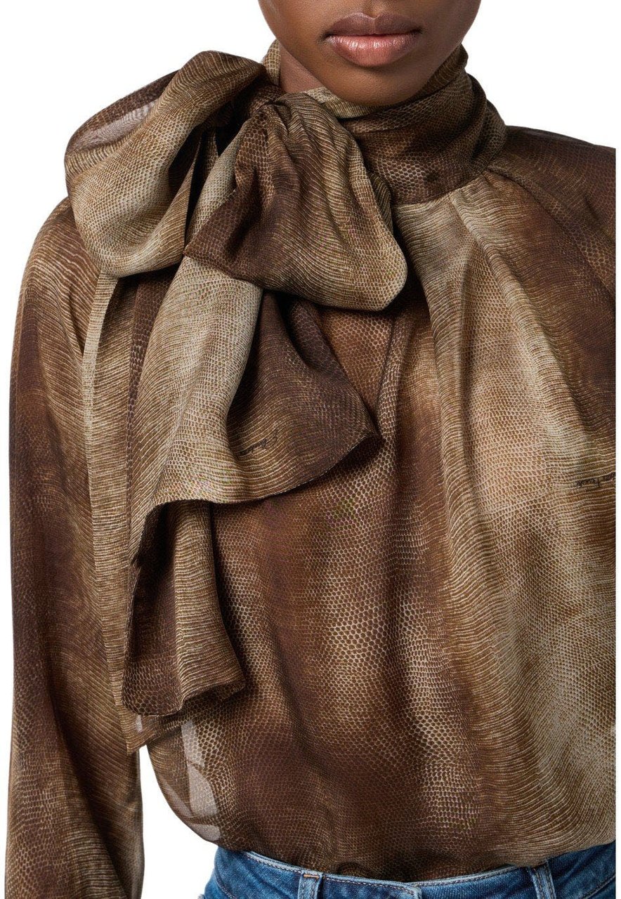 Elisabetta Franchi ELISABETTA FRANCHI LIZARD BLOUSE Bruin