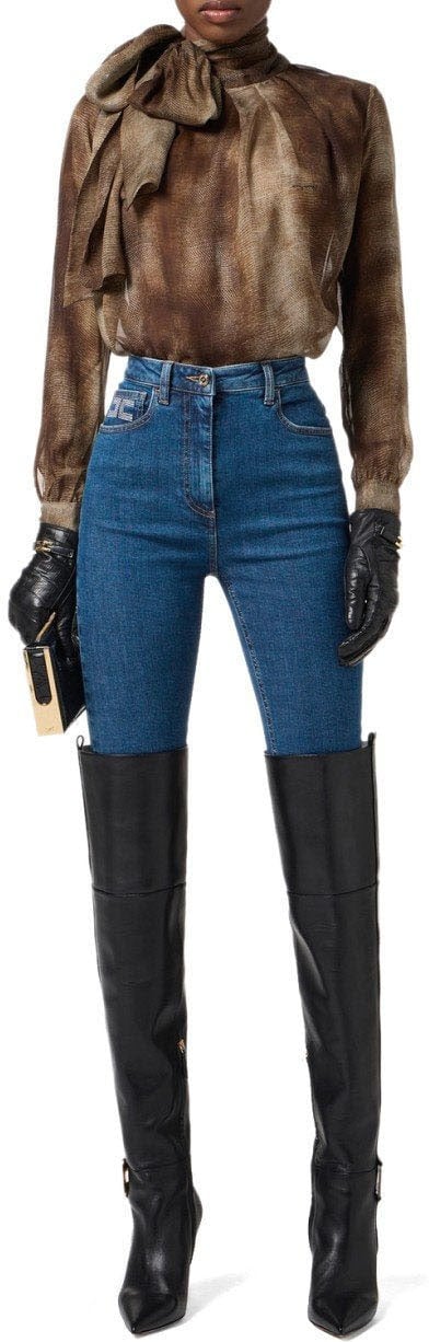 Elisabetta Franchi ELISABETTA FRANCHI LIZARD BLOUSE Bruin