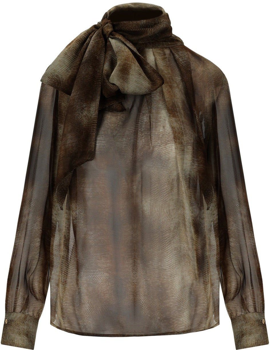 Elisabetta Franchi ELISABETTA FRANCHI LIZARD BLOUSE Bruin