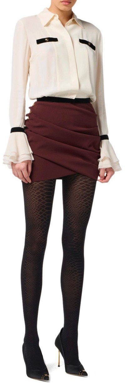 Elisabetta Franchi ELISABETTA FRANCHI MILK CROPPED SHIRT Wit