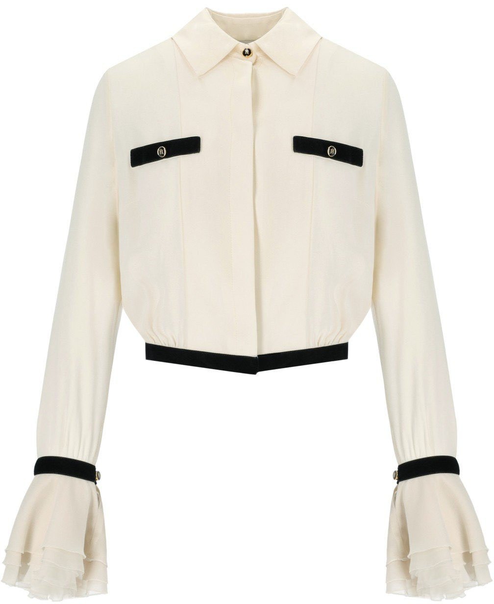 Elisabetta Franchi ELISABETTA FRANCHI MILK CROPPED SHIRT Wit
