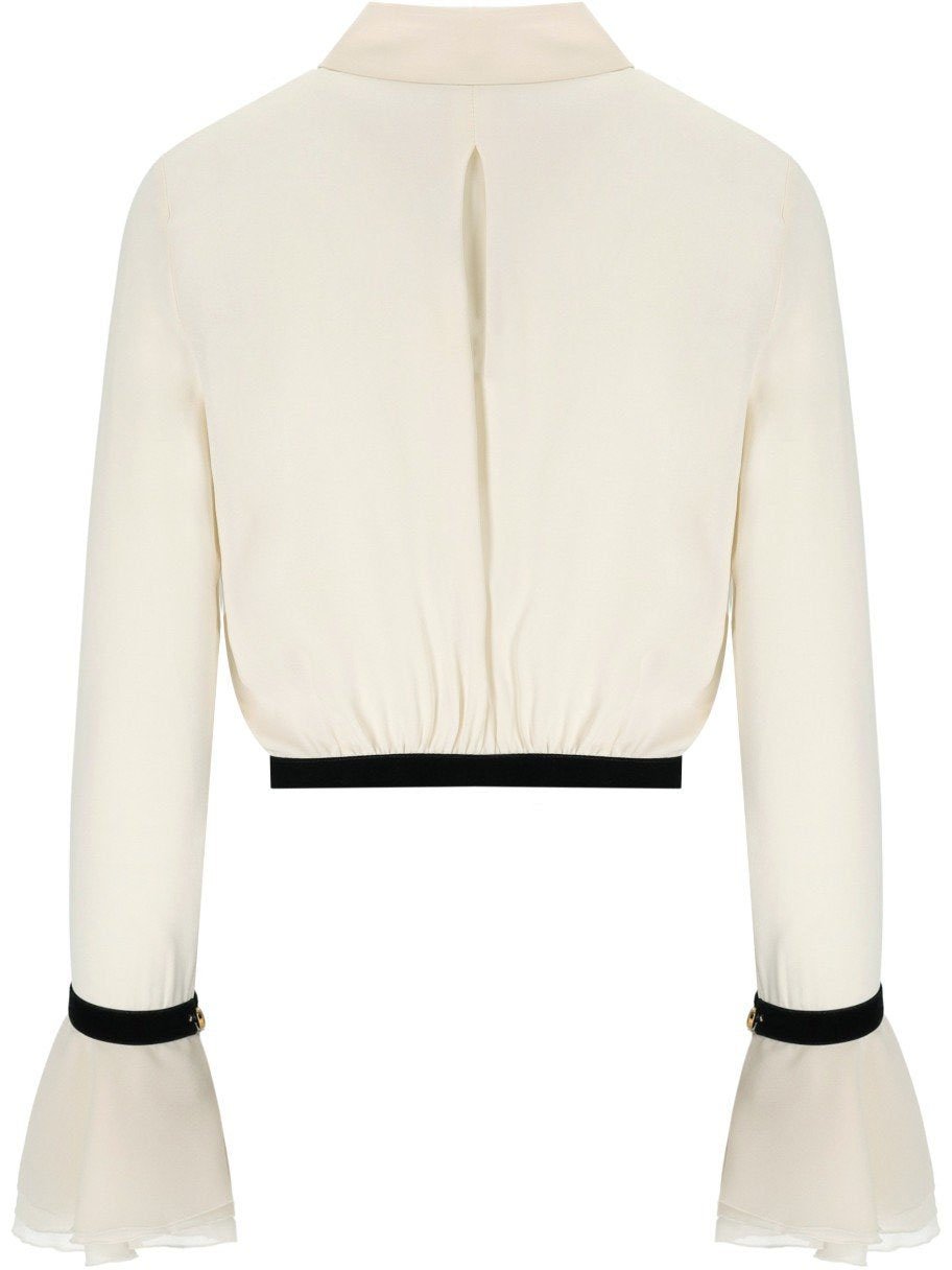 Elisabetta Franchi ELISABETTA FRANCHI MILK CROPPED SHIRT Wit