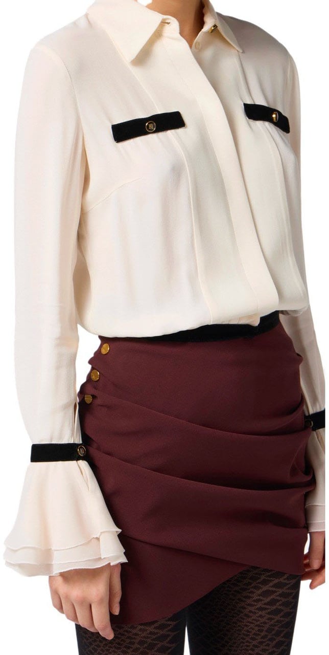 Elisabetta Franchi ELISABETTA FRANCHI MILK CROPPED SHIRT Wit