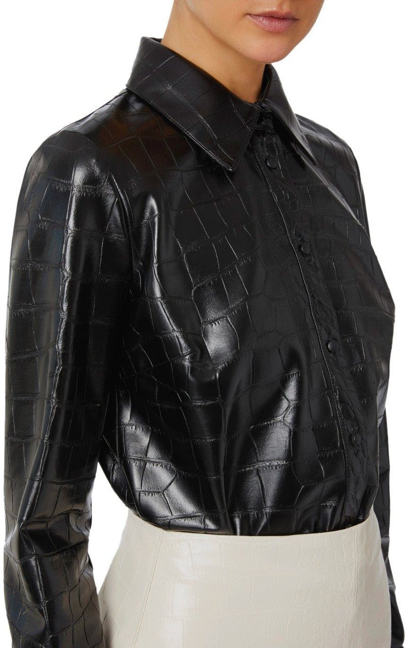 Elisabetta Franchi ELISABETTA FRANCHI SHIRT WITH CROCO-PRINT Zwart