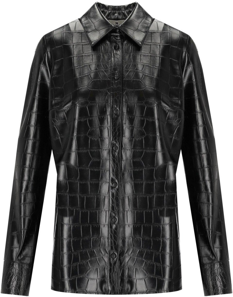 Elisabetta Franchi ELISABETTA FRANCHI SHIRT WITH CROCO-PRINT Zwart