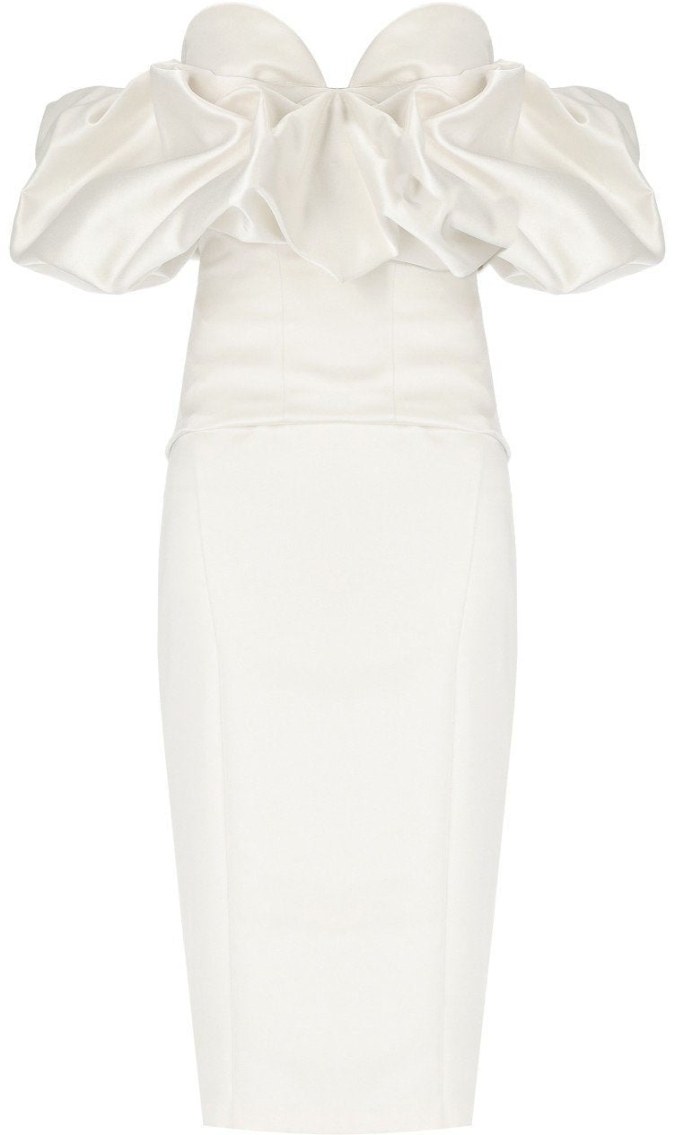 Elisabetta Franchi ELISABETTA FRANCHI IVORY SHEATH DRESS Wit