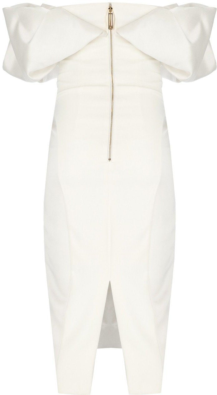 Elisabetta Franchi ELISABETTA FRANCHI IVORY SHEATH DRESS Wit