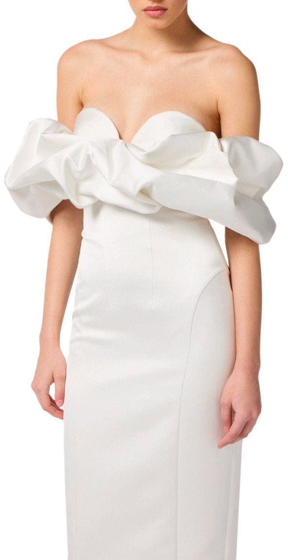 Elisabetta Franchi ELISABETTA FRANCHI IVORY SHEATH DRESS Wit