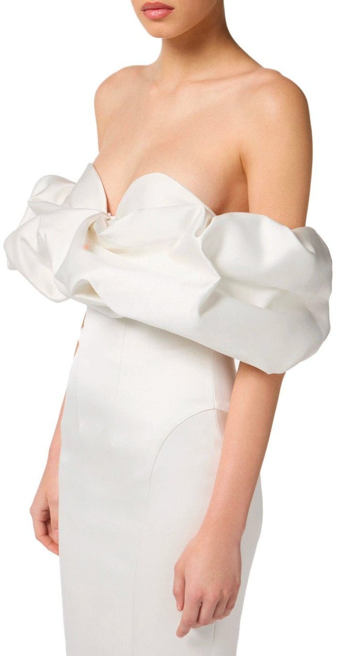 Elisabetta Franchi ELISABETTA FRANCHI IVORY SHEATH DRESS Wit