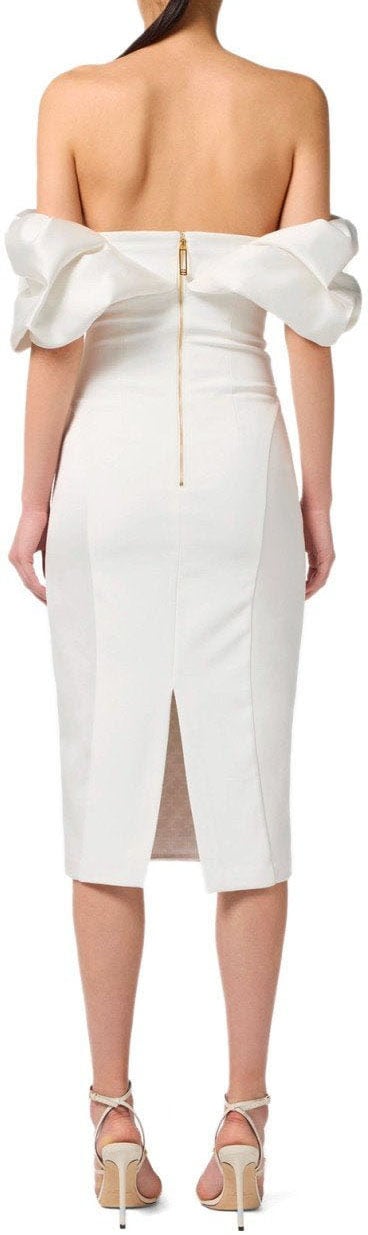 Elisabetta Franchi ELISABETTA FRANCHI IVORY SHEATH DRESS Wit