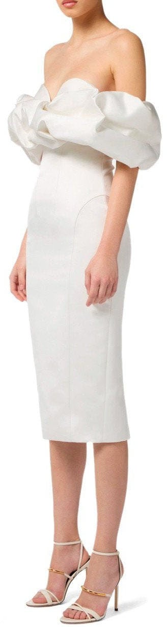 Elisabetta Franchi ELISABETTA FRANCHI IVORY SHEATH DRESS Wit