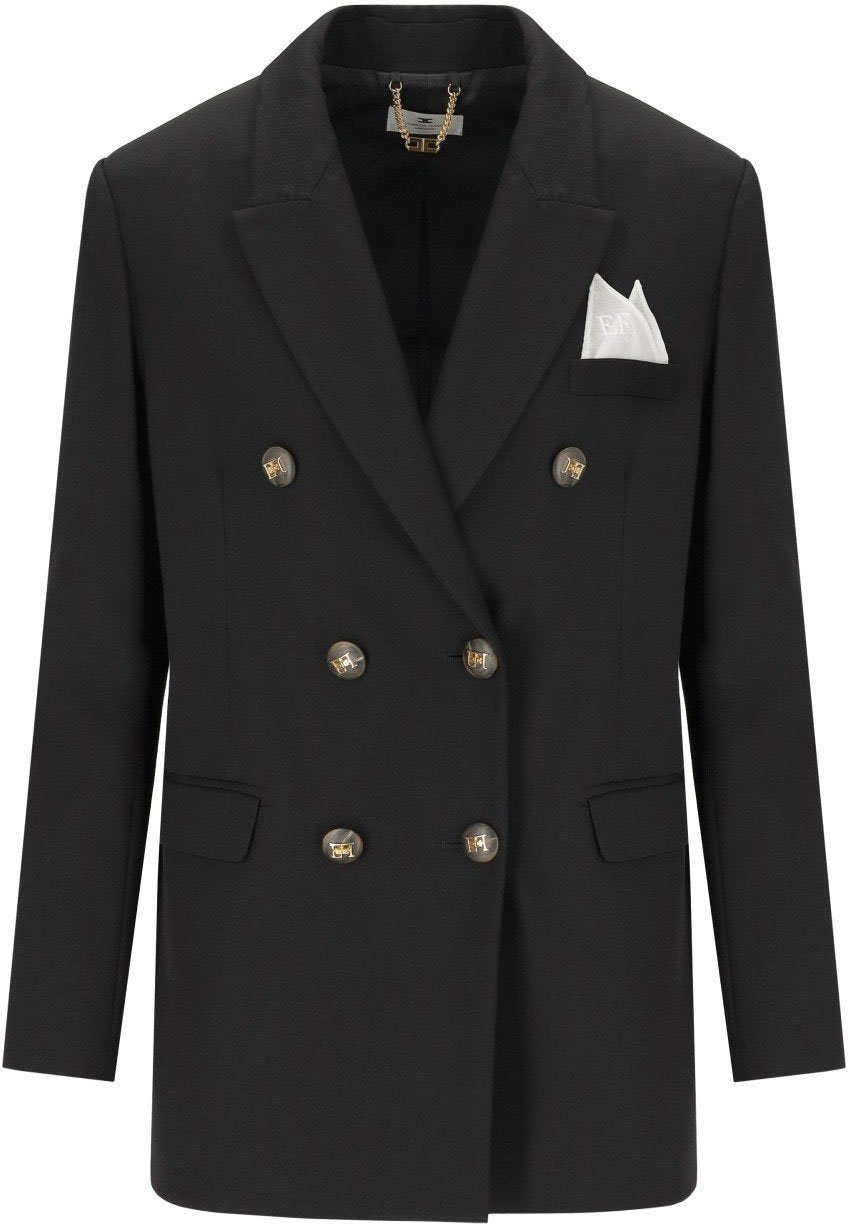 Elisabetta Franchi ELISABETTA FRANCHI DOUBLE-BREASTED BLAZER Zwart