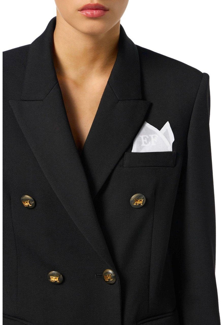 Elisabetta Franchi ELISABETTA FRANCHI DOUBLE-BREASTED BLAZER Zwart