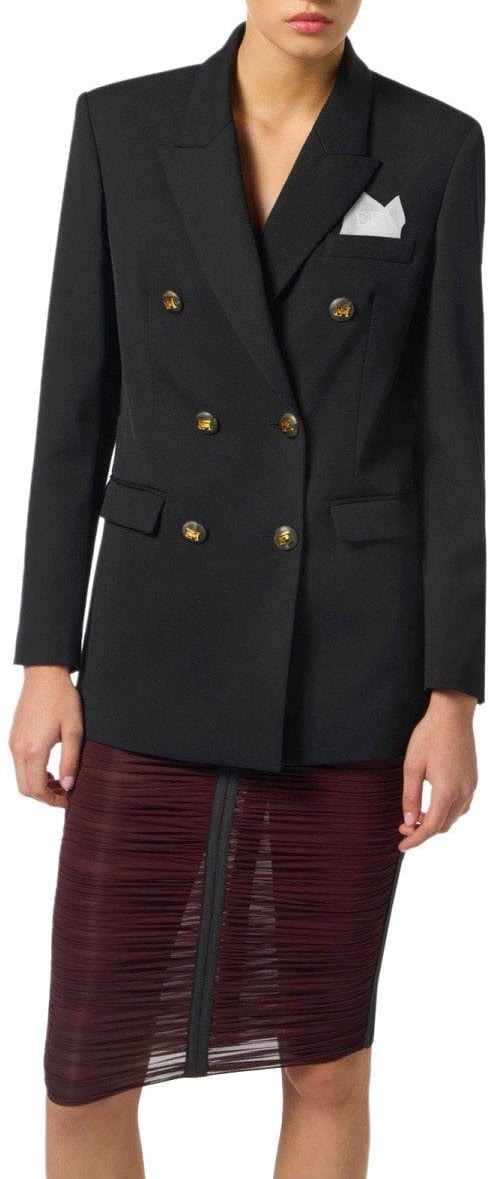 Elisabetta Franchi ELISABETTA FRANCHI DOUBLE-BREASTED BLAZER Zwart
