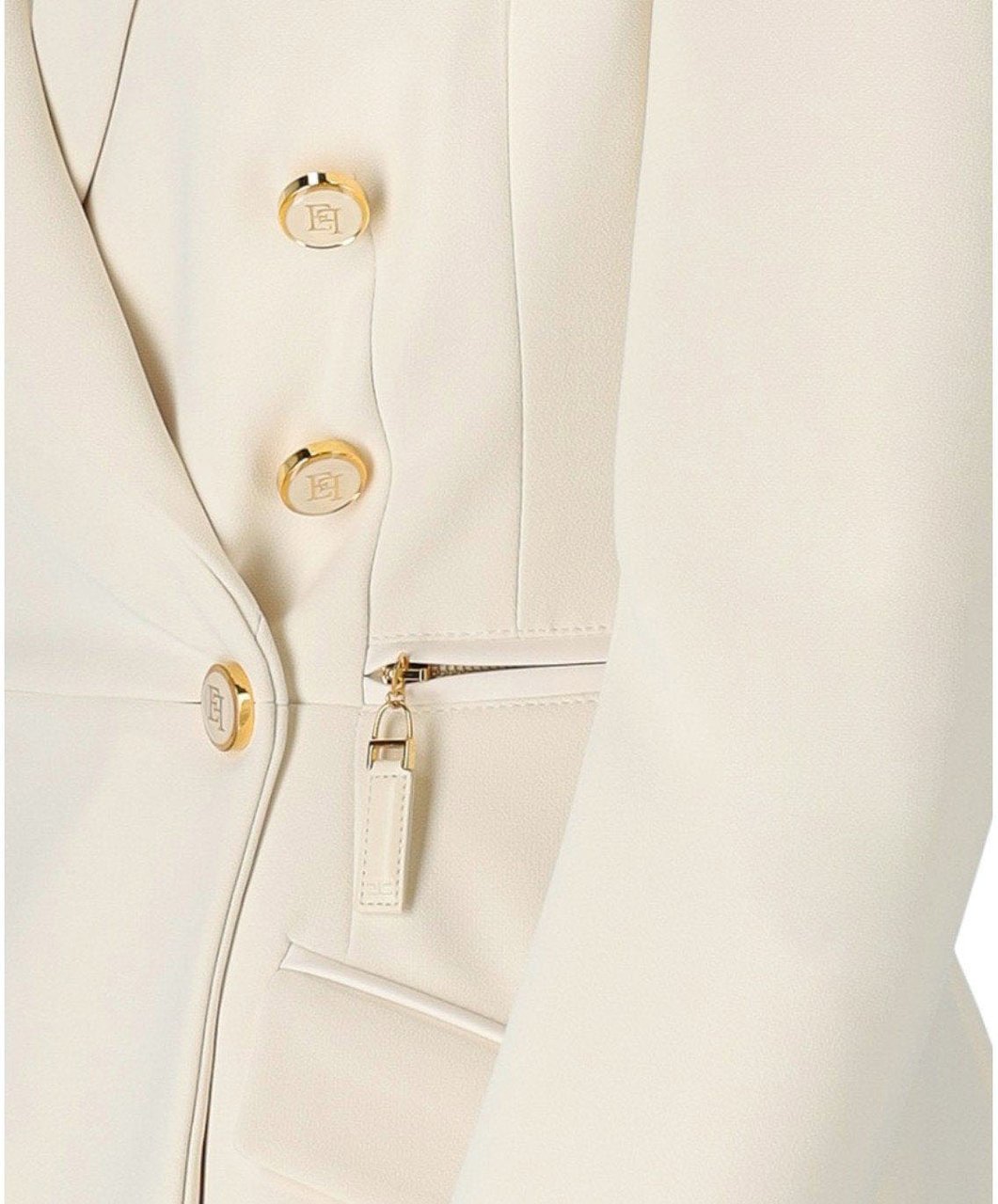 Elisabetta Franchi ELISABETTA FRANCHI MILK DOUBLE-BREASTED BLAZER Wit