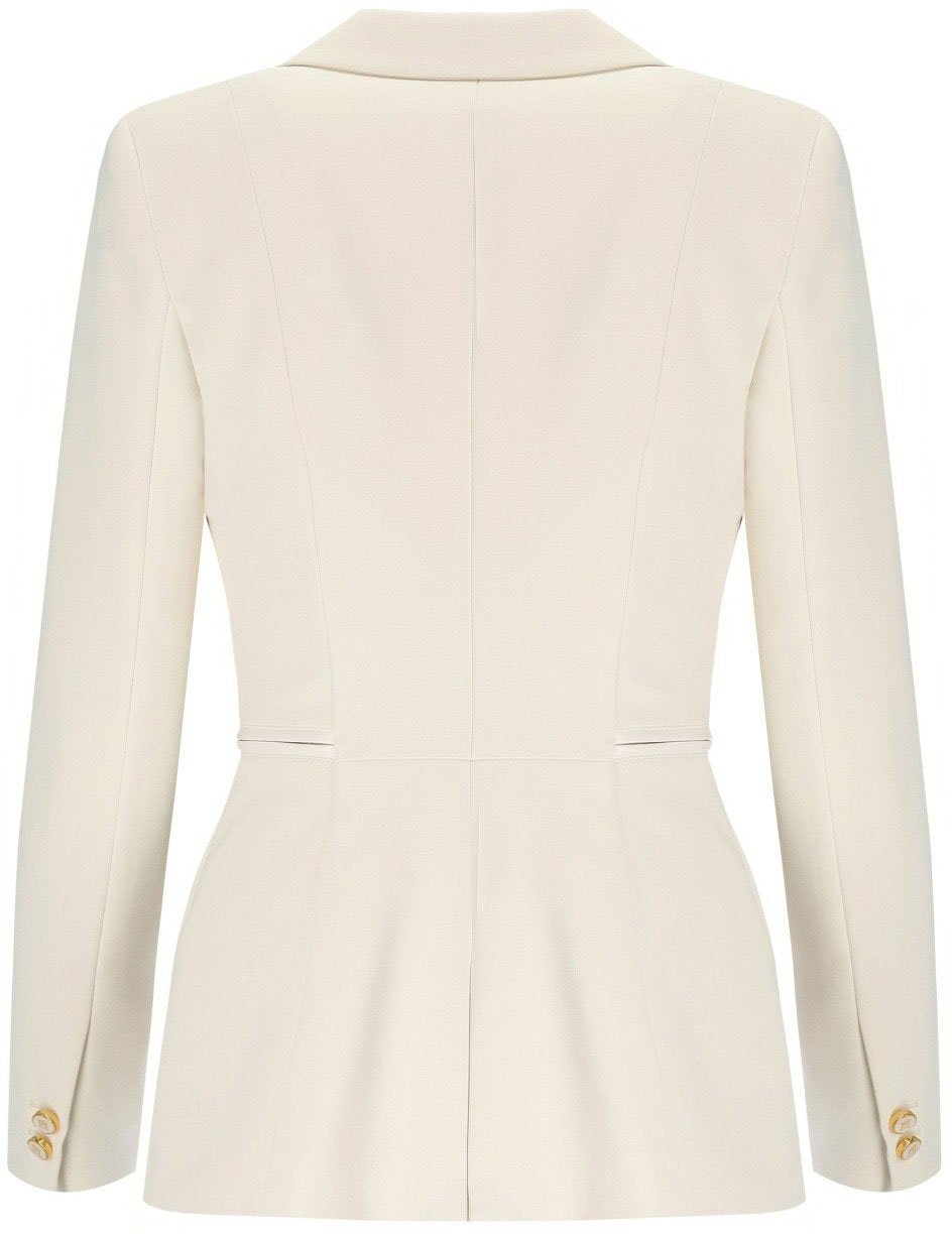 Elisabetta Franchi ELISABETTA FRANCHI MILK DOUBLE-BREASTED BLAZER Wit