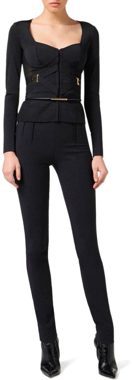 Elisabetta Franchi ELISABETTA FRANCHI BUSTIER JACKET Zwart